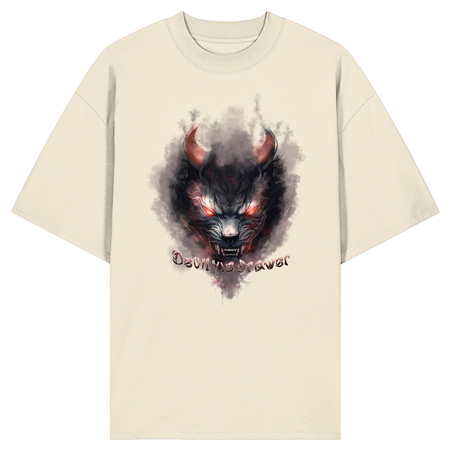 Deviliusdrawer Red Smoked Cat - Organic Oversize Shirt