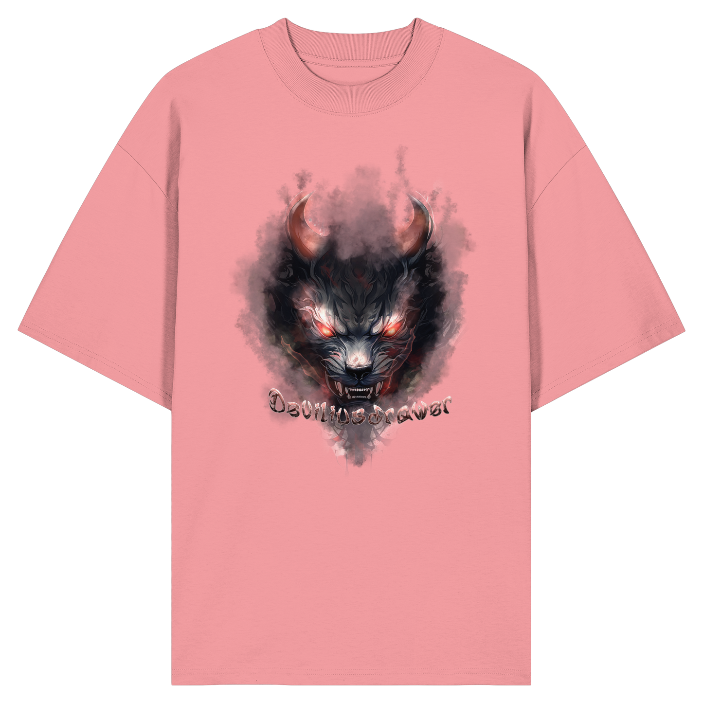 Deviliusdrawer Red Smoked Cat - Organic Oversize Shirt