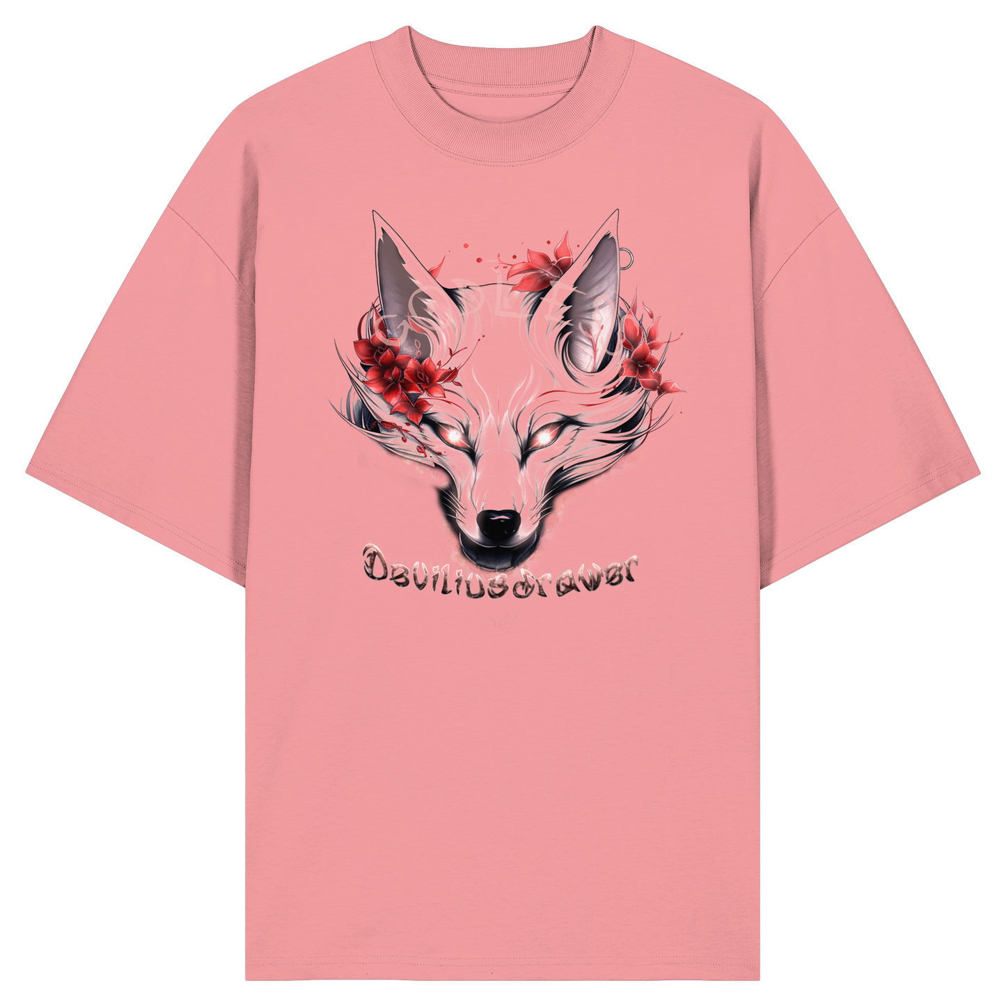 Deviliusdrawer Kitsune Wolf - Organic Oversize Shirt