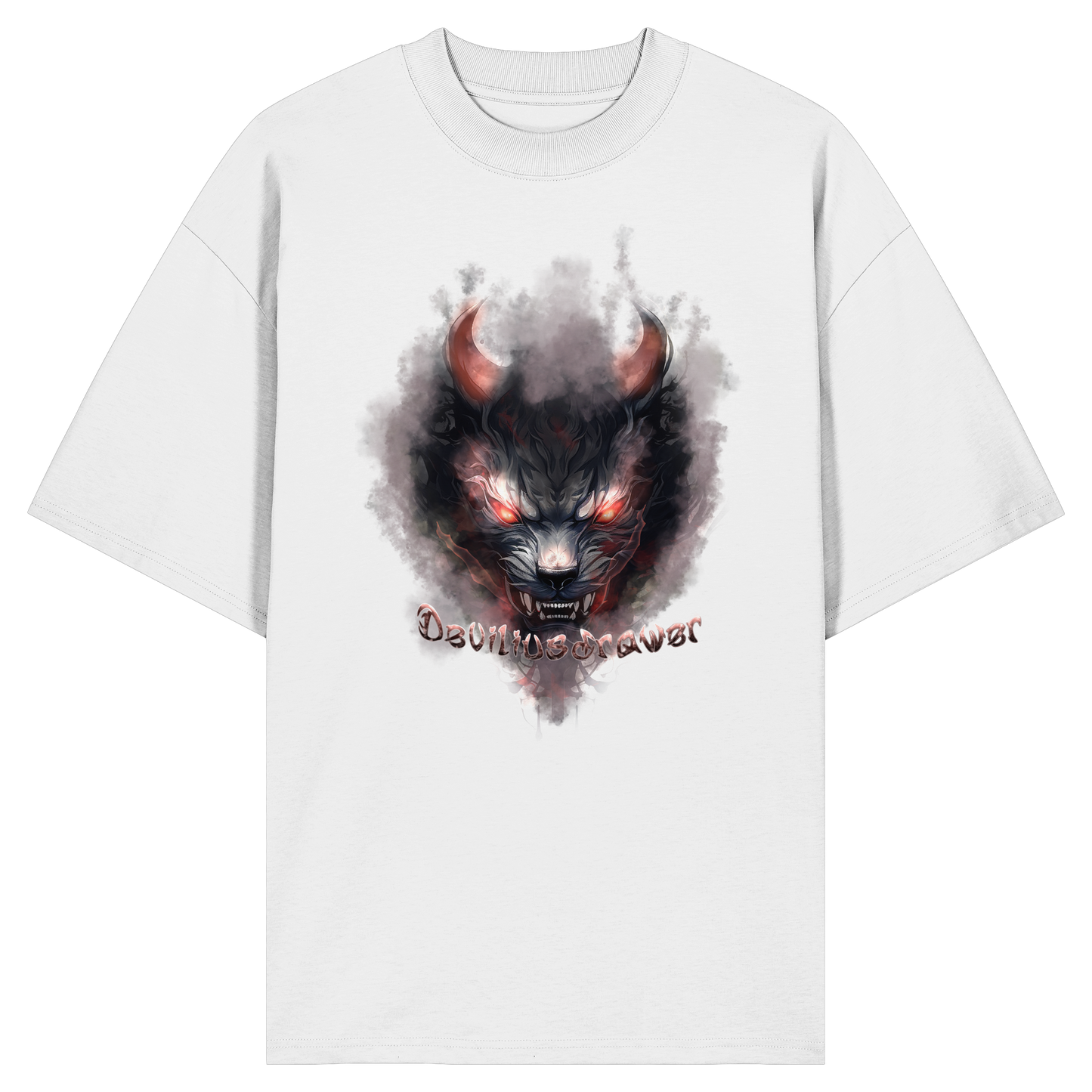 Deviliusdrawer Red Smoked Cat - Organic Oversize Shirt
