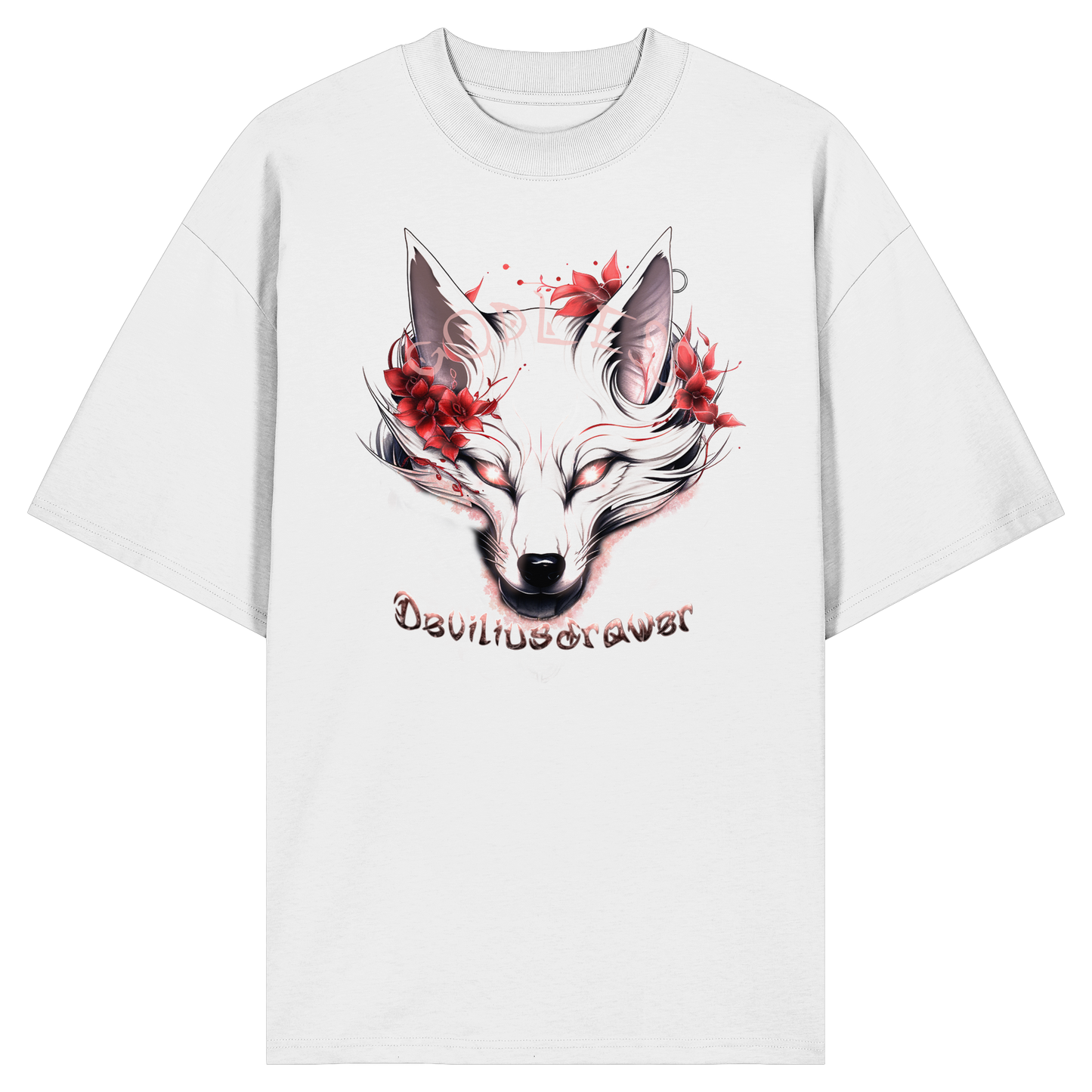 Deviliusdrawer Kitsune Wolf - Organic Oversize Shirt