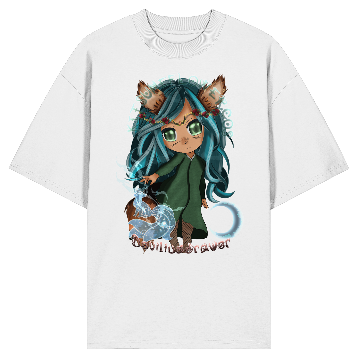 Deviliusdrawer Kitsuneflower - Organic Oversize Shirt