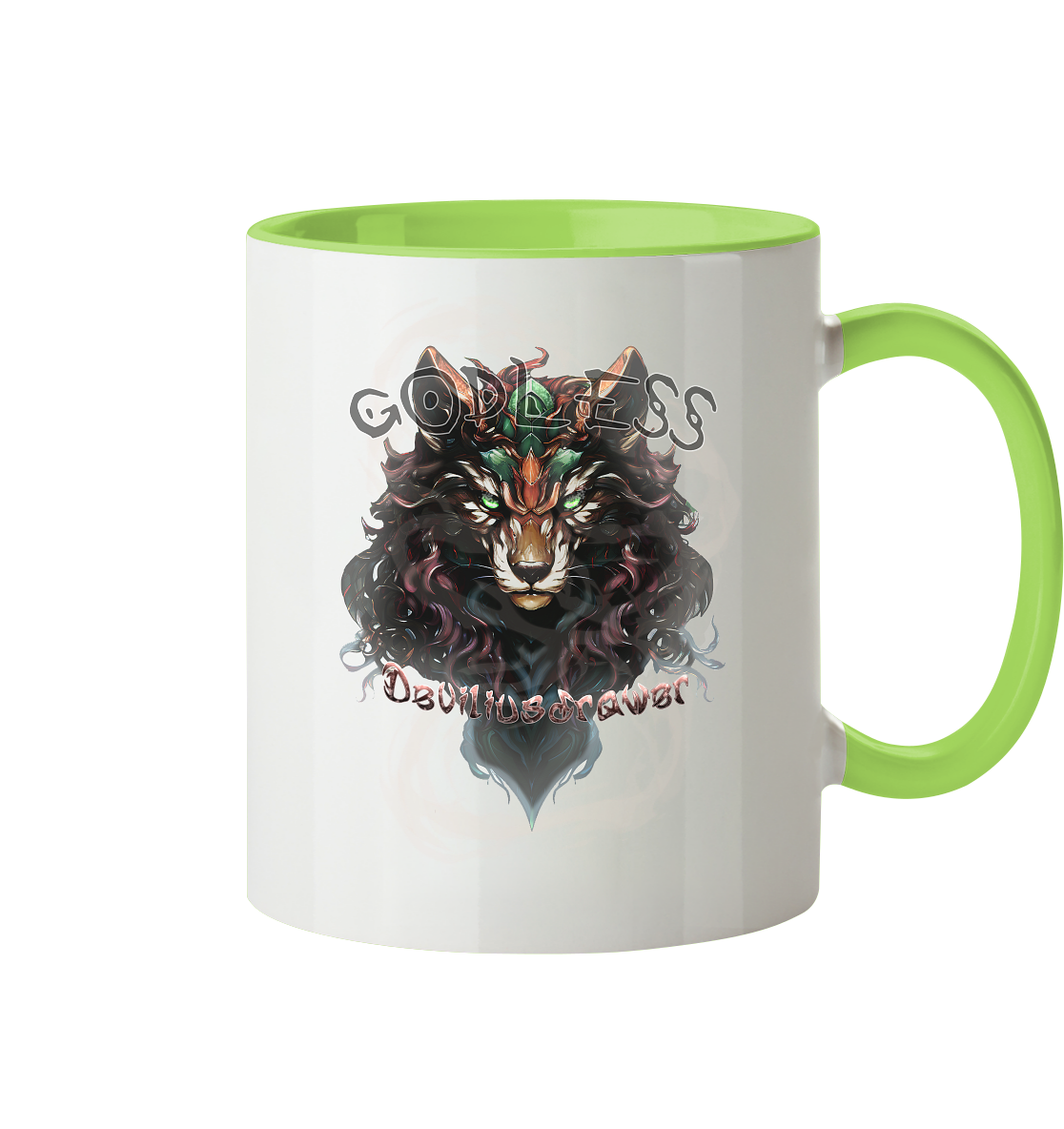 Deviliusdrawer Godless Wolf - Tasse zweifarbig