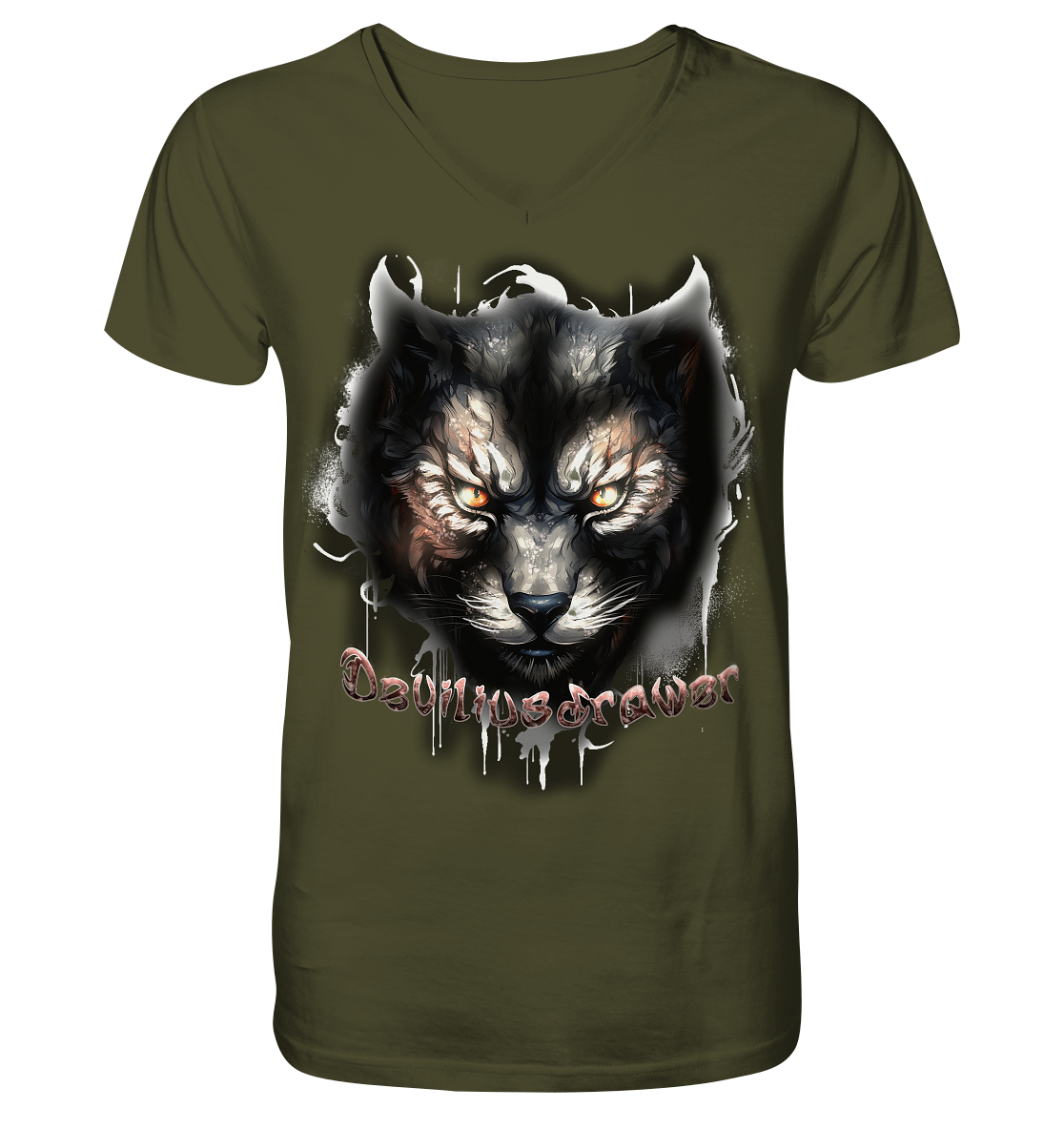 Deviliusdrawer Vampire Cat - V-Neck Shirt