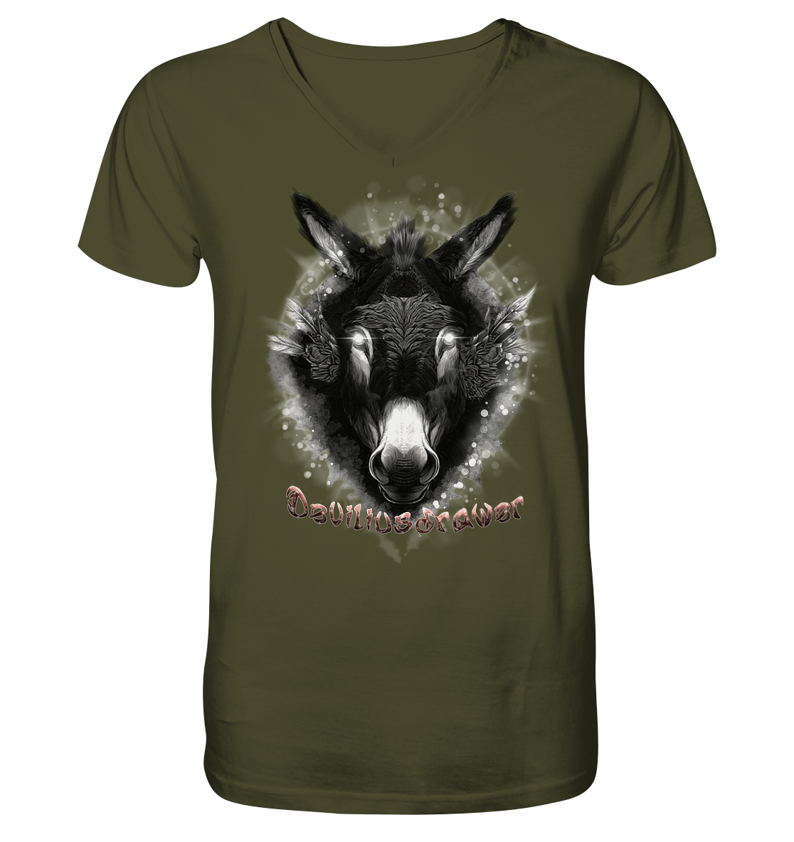 Deviliusdrawer Glowing Donkey - V-Neck Shirt