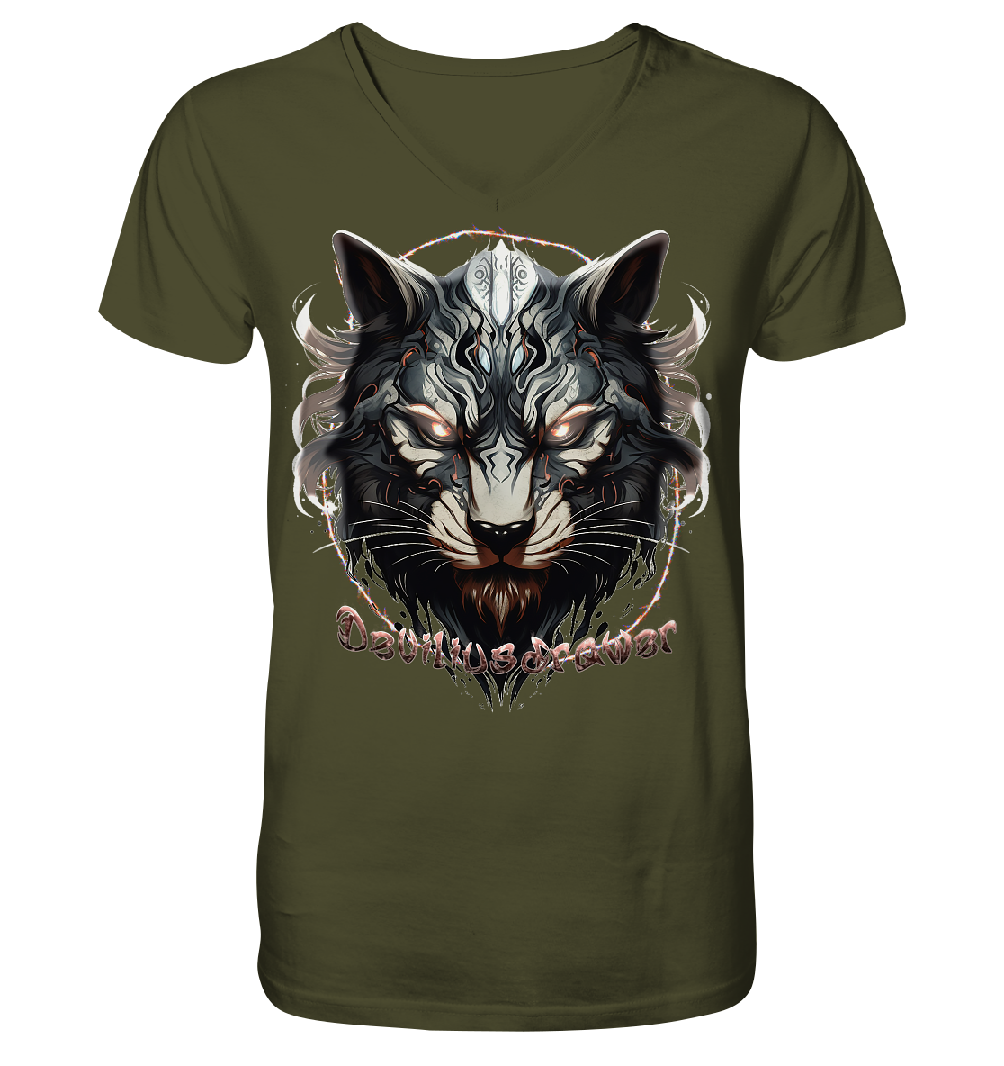 Deviliusdrawer Wolfcat - V-Neck Shirt