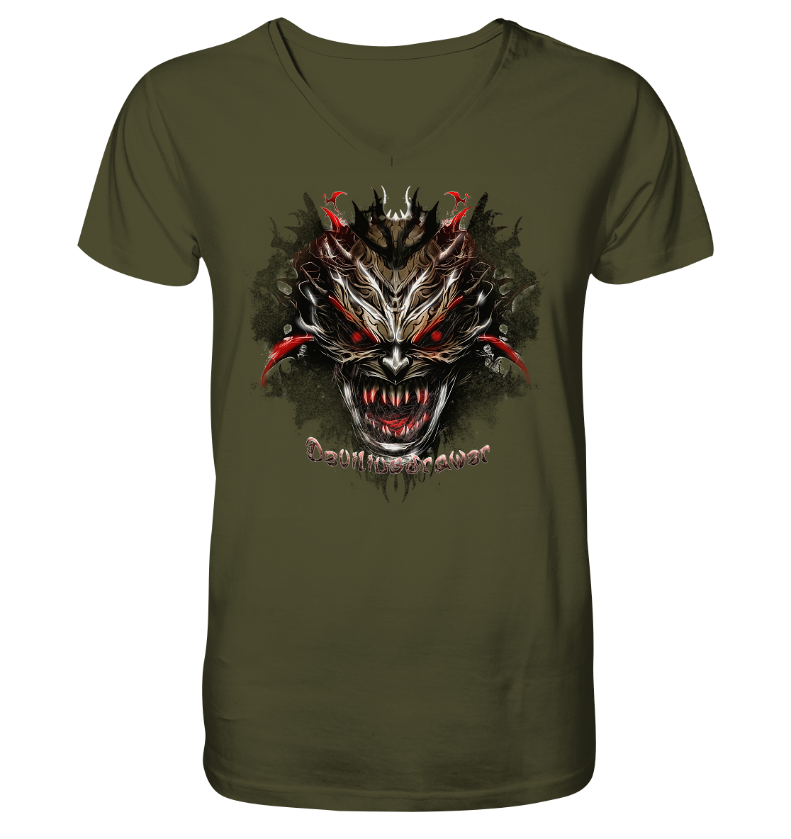Deviliusdrawer Dark Redeyed Devil - V-Neck Shirt
