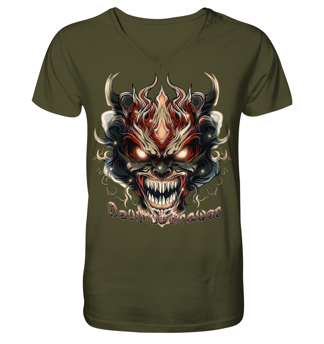 Deviliusdrawer Evil Vamp Mask - V-Neck Shirt