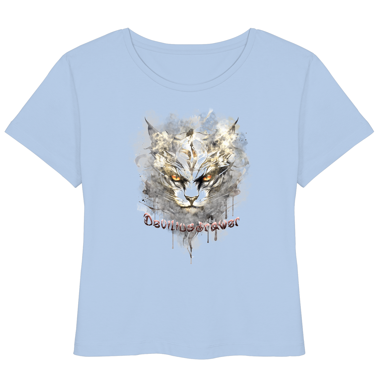Deviliusdrawer White Catgod - Womens Organic Lightweight T-Shirt