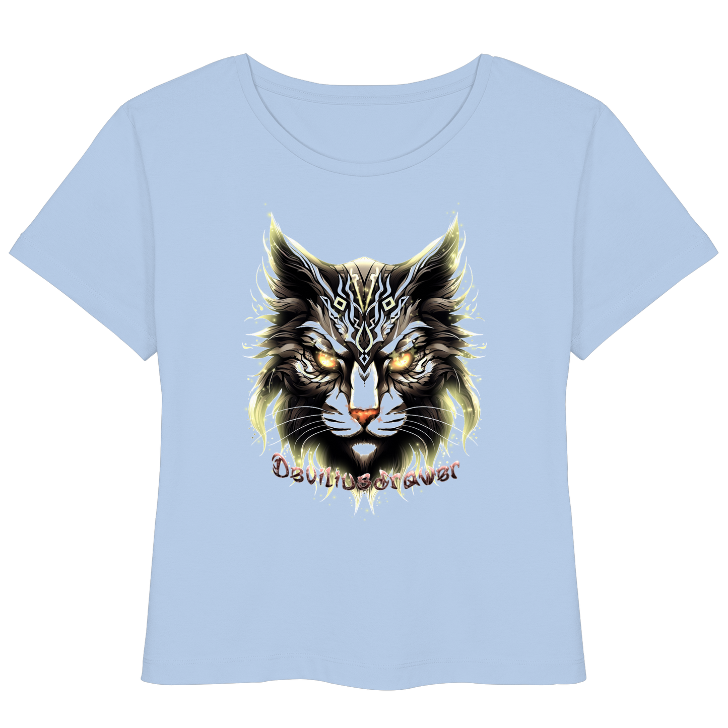 Deviliusdrawer Golden Cat - Womens Organic Lightweight T-Shirt