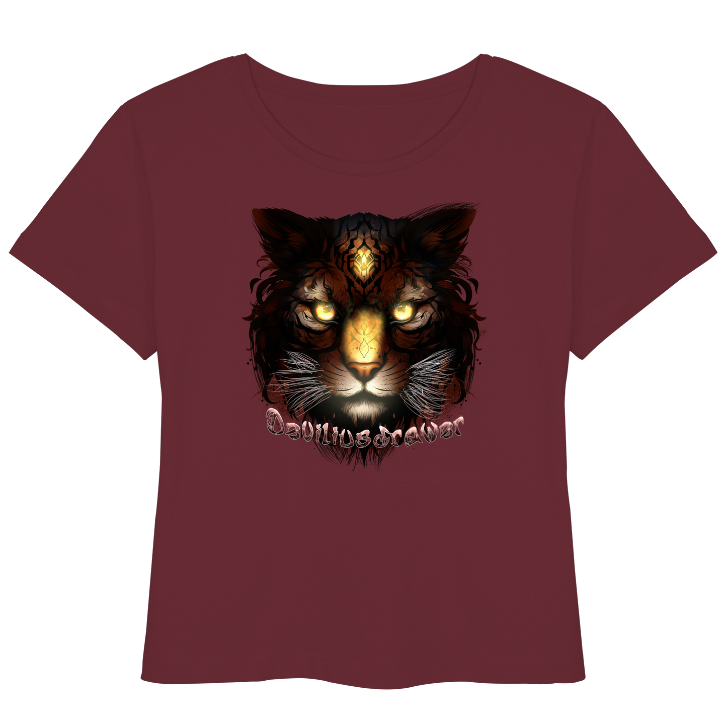 Deviliusdrawer Gold Tigercat - Womens Organic Lightweight T-Shirt