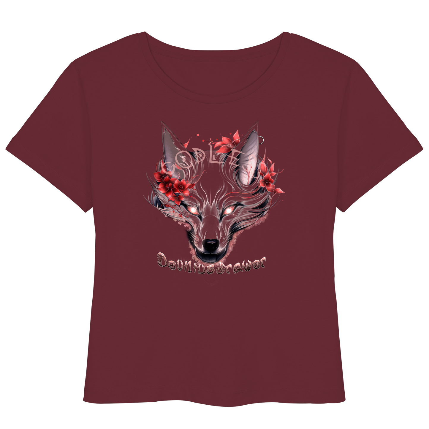 Deviliusdrawer Kitsune Wolf - Womens Organic Lightweight T-Shirt
