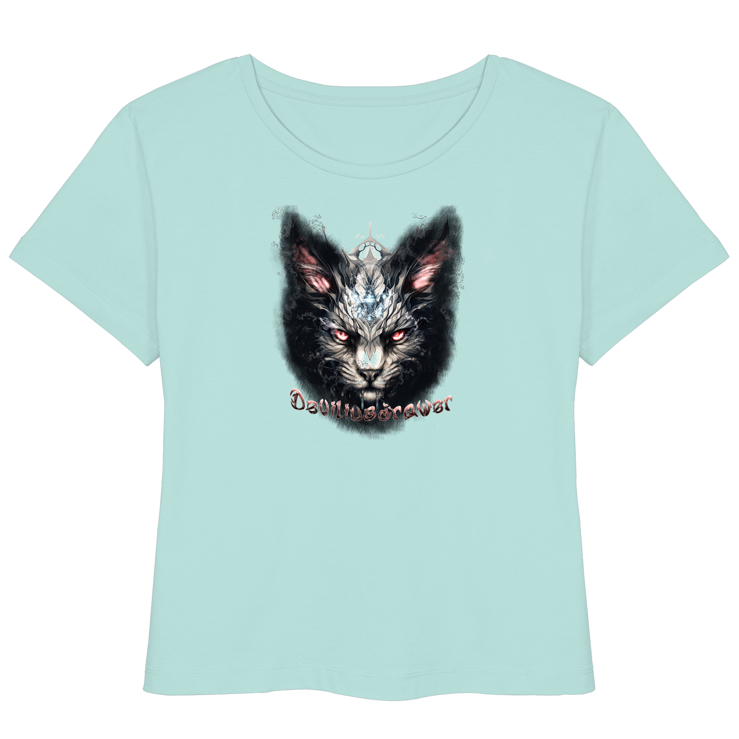 Deviliusdrawer Myshtical Redeyed Cat - Womens Organic Lightweight T-Shirt