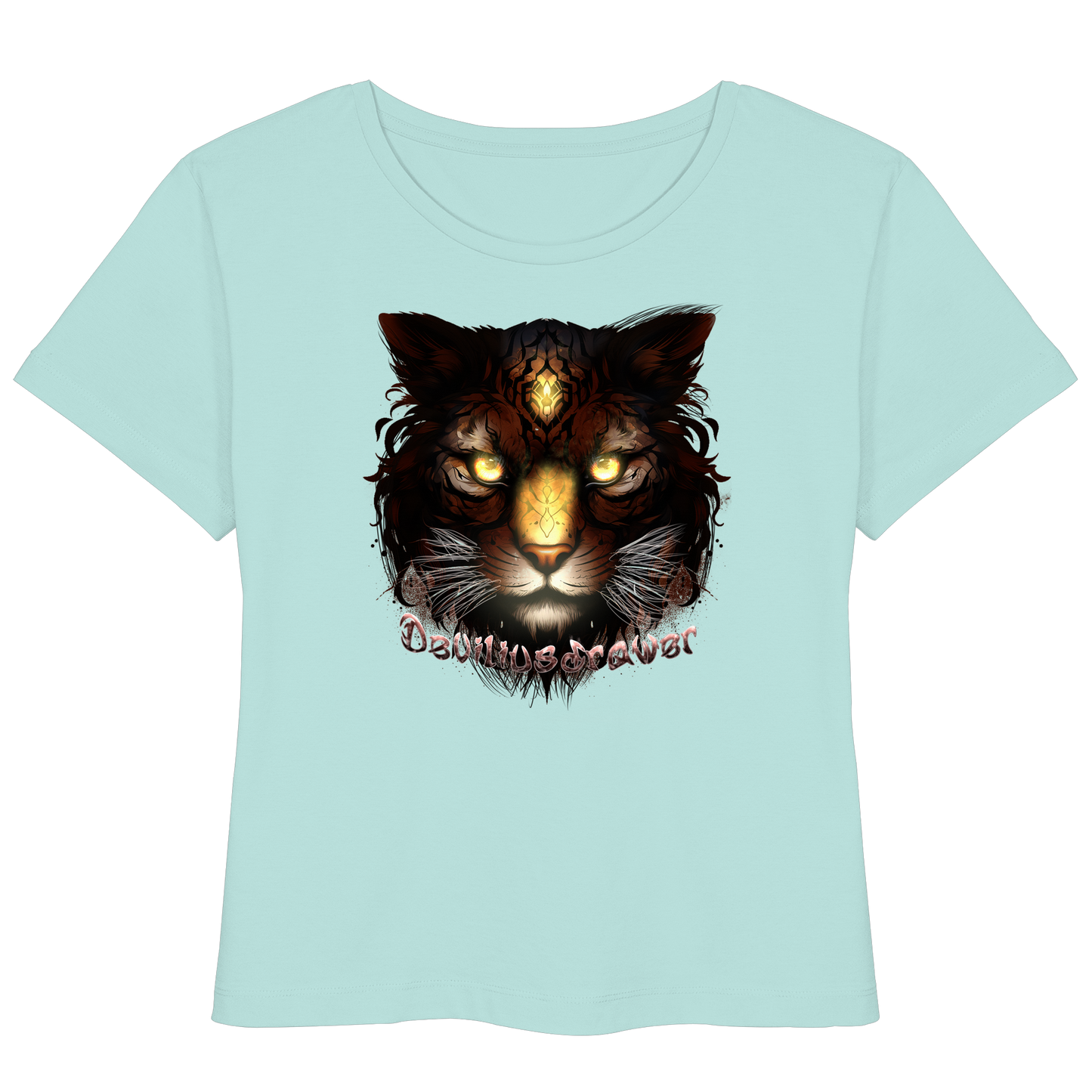 Deviliusdrawer Gold Tigercat - Womens Organic Lightweight T-Shirt