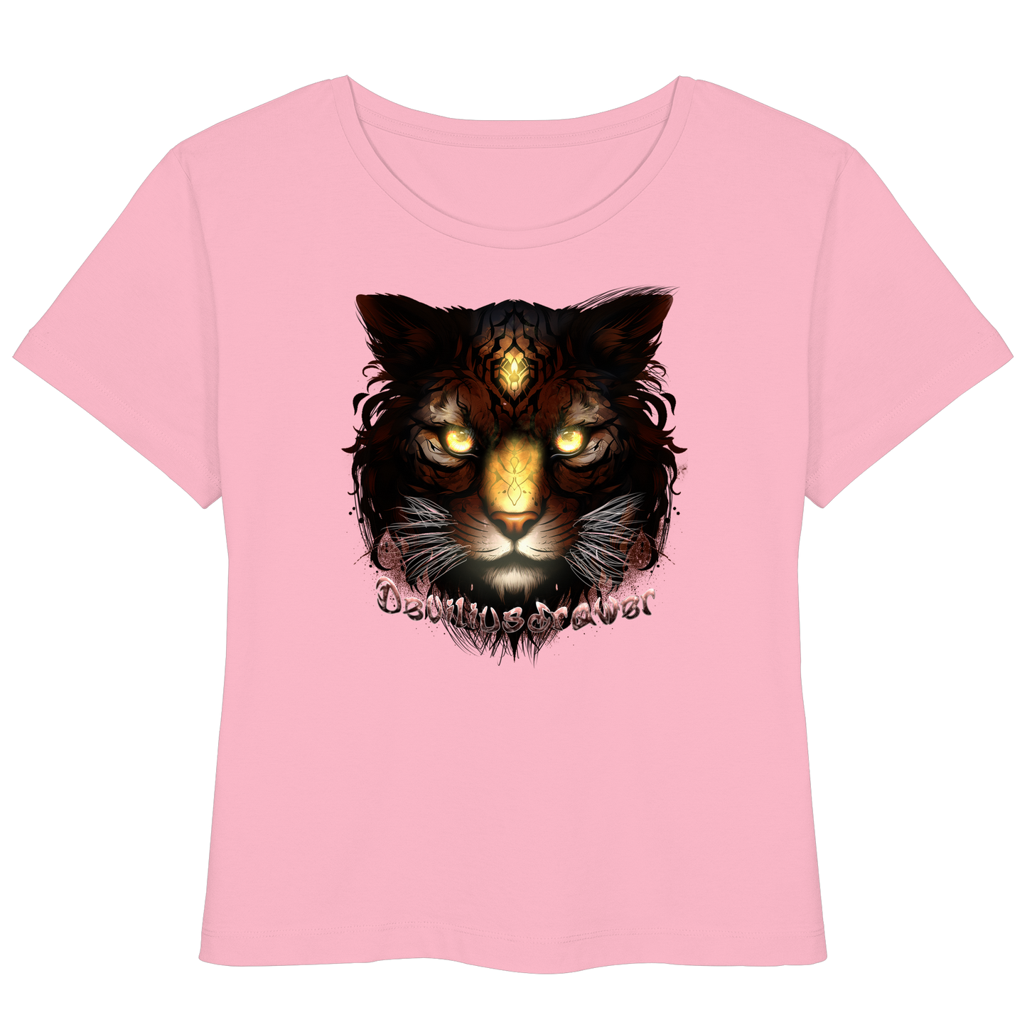 Deviliusdrawer Gold Tigercat - Womens Organic Lightweight T-Shirt