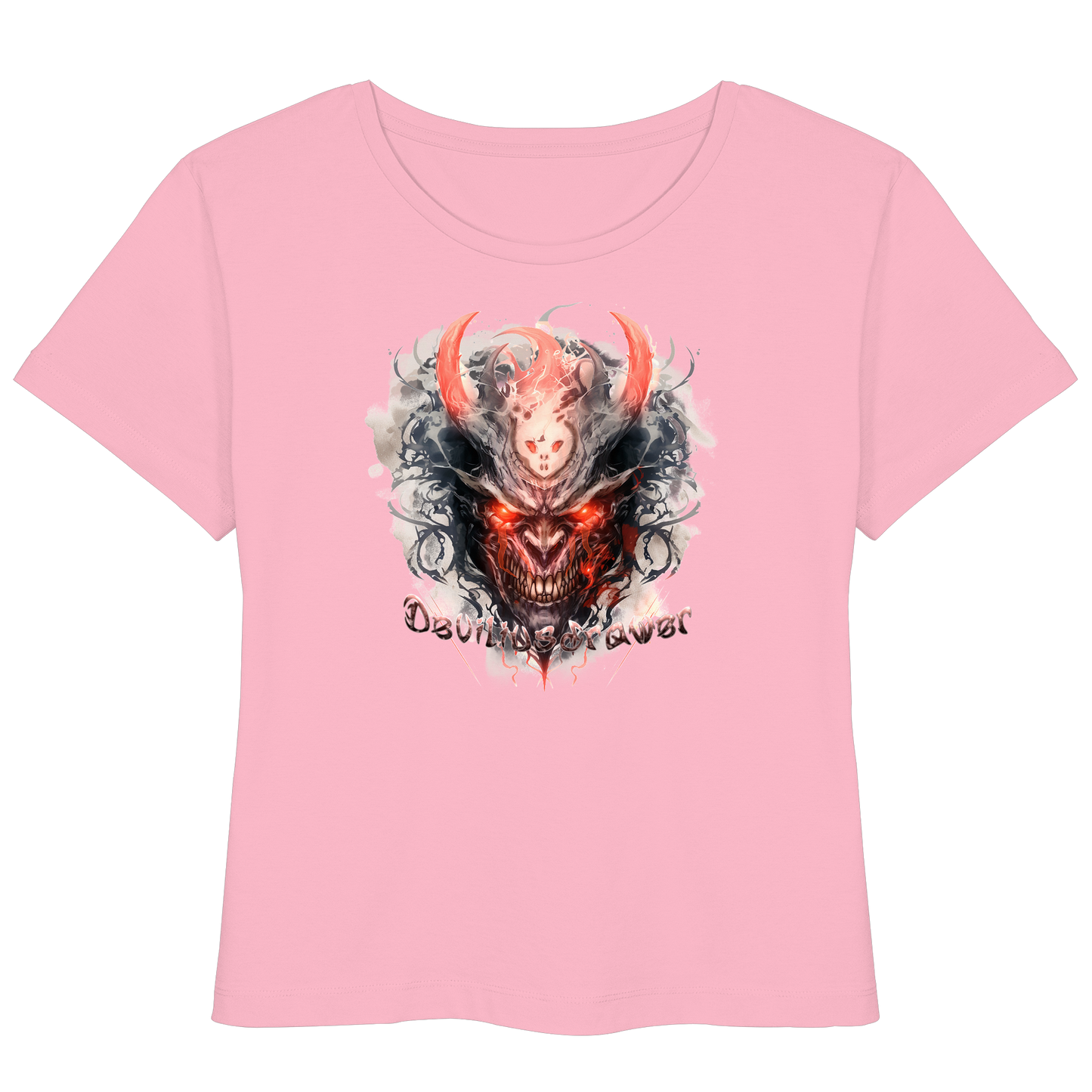 Deviliusdrawer Red Horn Devil - Womens Organic Lightweight T-Shirt