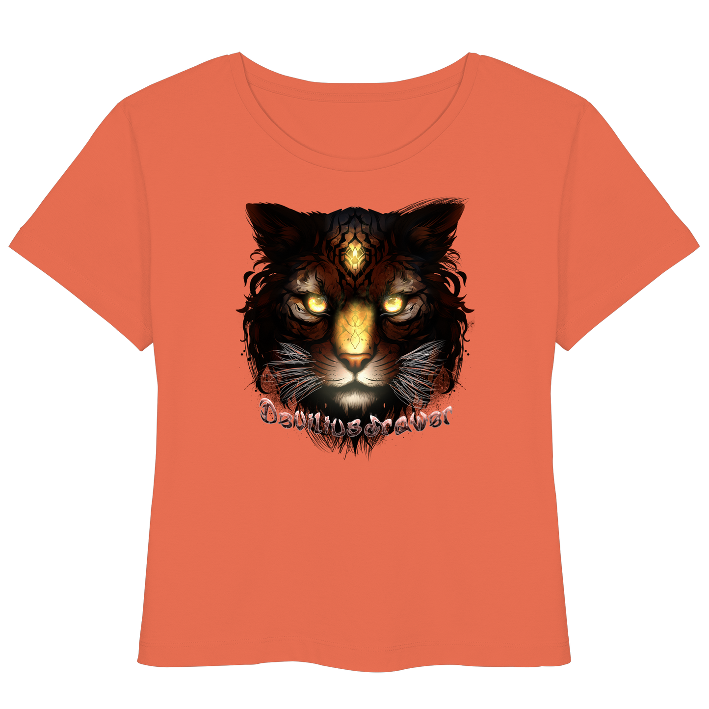 Deviliusdrawer Gold Tigercat - Womens Organic Lightweight T-Shirt