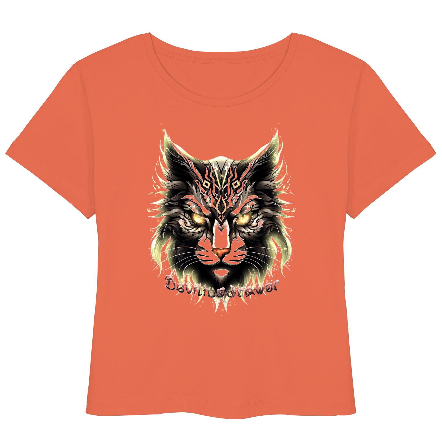 Deviliusdrawer Golden Cat - Womens Organic Lightweight T-Shirt