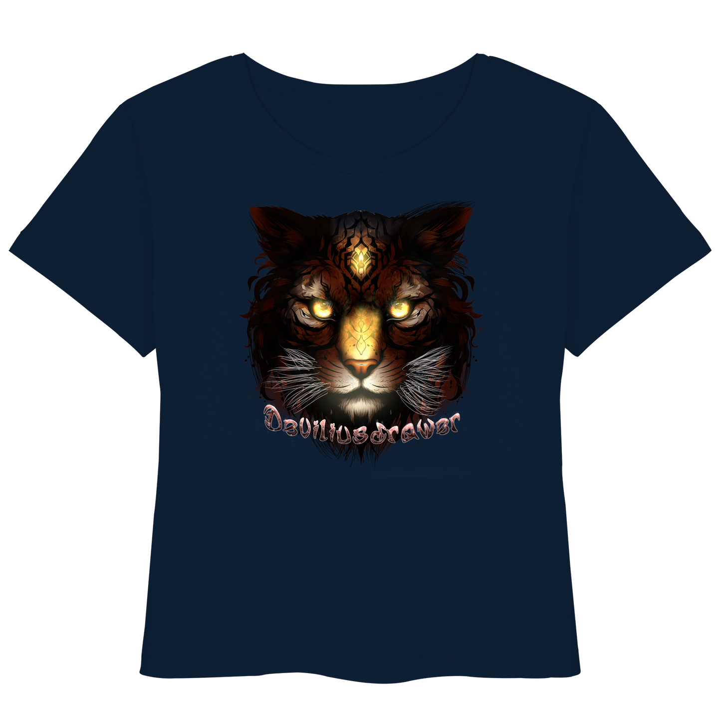 Deviliusdrawer Gold Tigercat - Womens Organic Lightweight T-Shirt