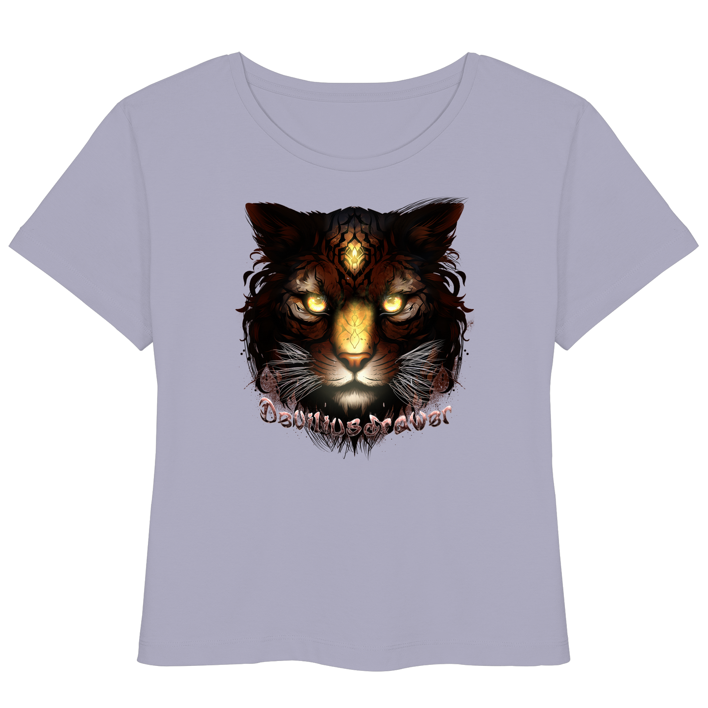 Deviliusdrawer Gold Tigercat - Womens Organic Lightweight T-Shirt
