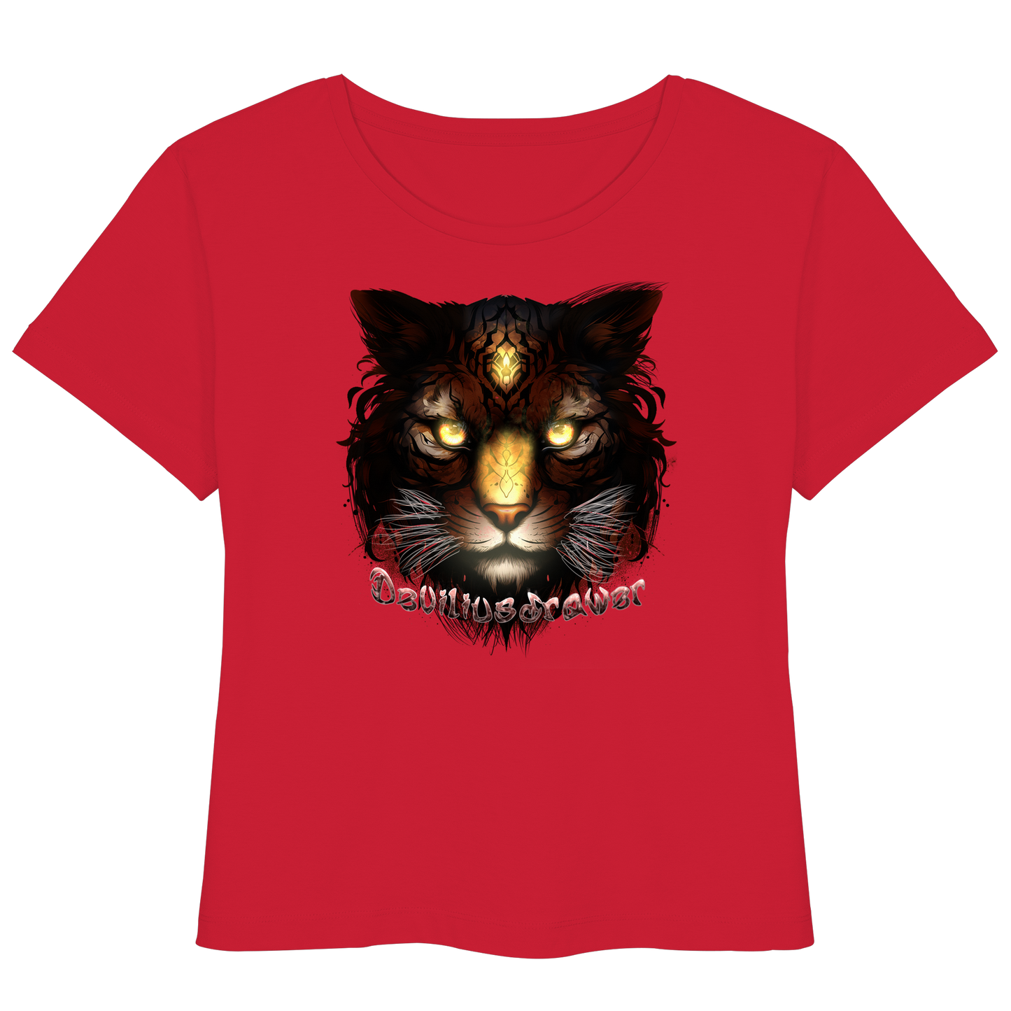 Deviliusdrawer Gold Tigercat - Womens Organic Lightweight T-Shirt