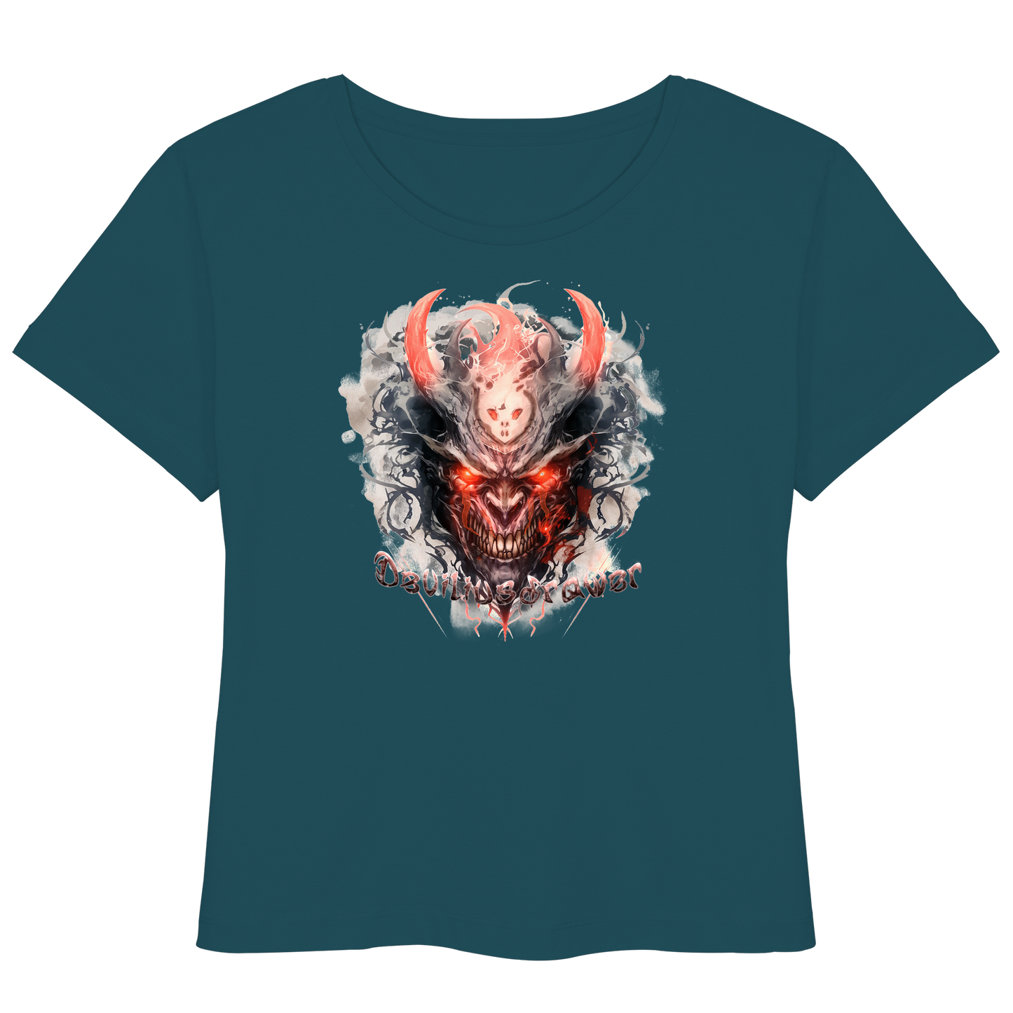 Deviliusdrawer Red Horn Devil - Womens Organic Lightweight T-Shirt