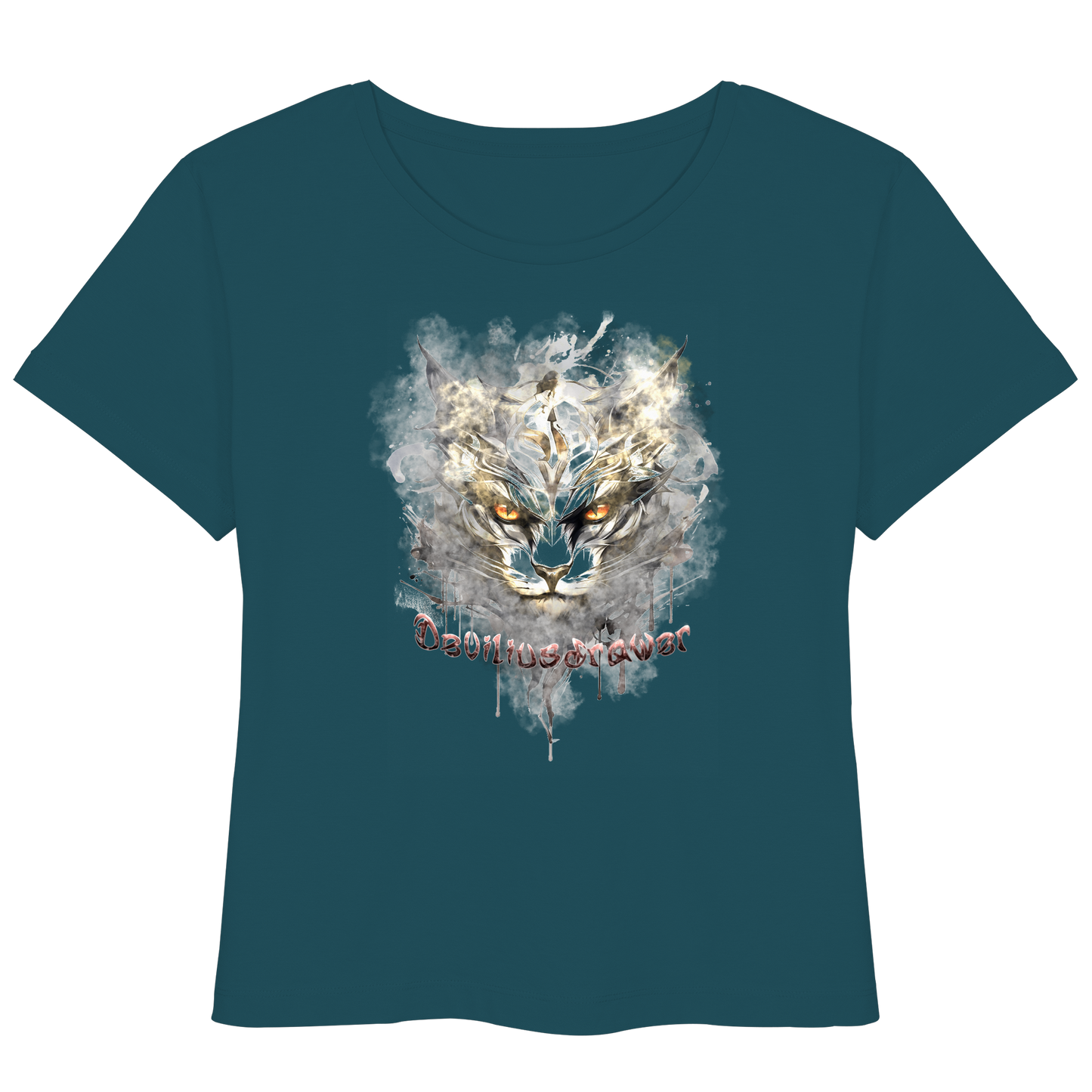 Deviliusdrawer White Catgod - Womens Organic Lightweight T-Shirt