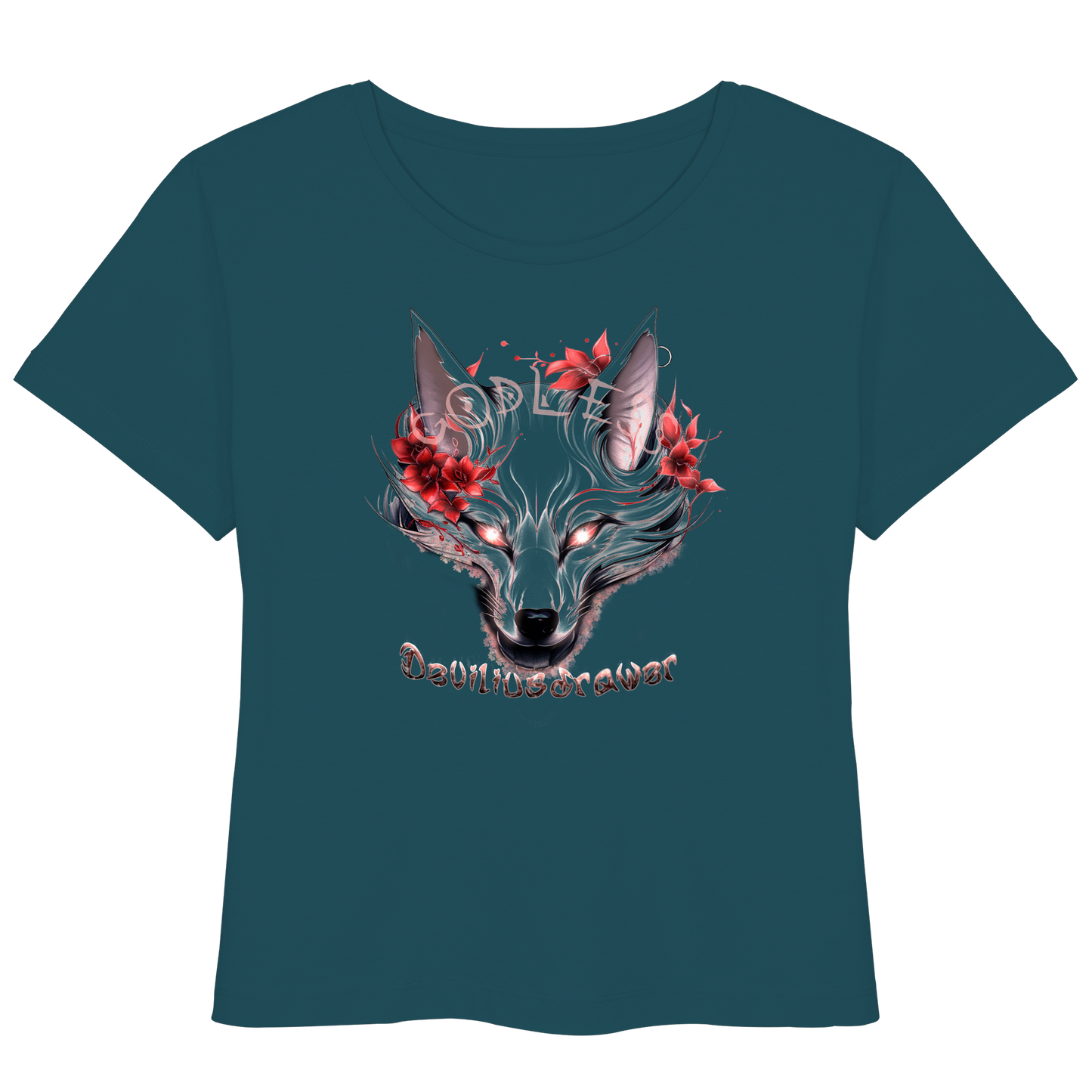 Deviliusdrawer Kitsune Wolf - Womens Organic Lightweight T-Shirt