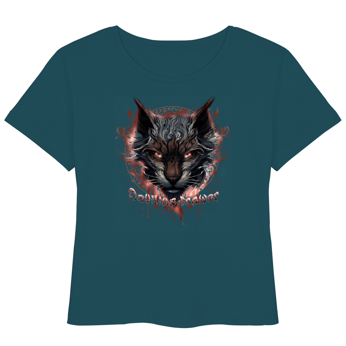 Deviliusdrawer Devil Cat - Womens Organic Lightweight T-Shirt