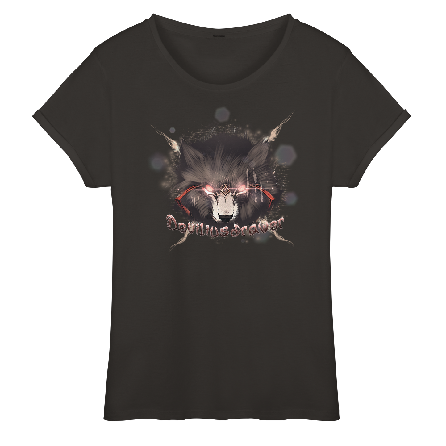 Deviliusdrawer Sparking Wolf - Womens Roll-Up T-Shirt