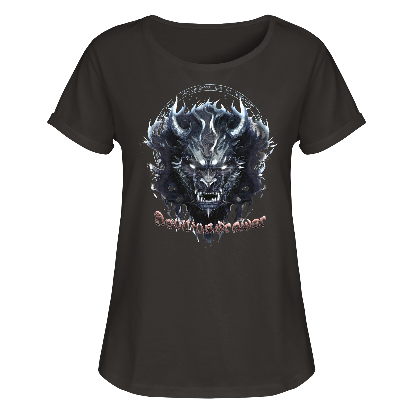 Deviliusdrawer Dark Wolf Mask - Womens Roll-Up T-Shirt