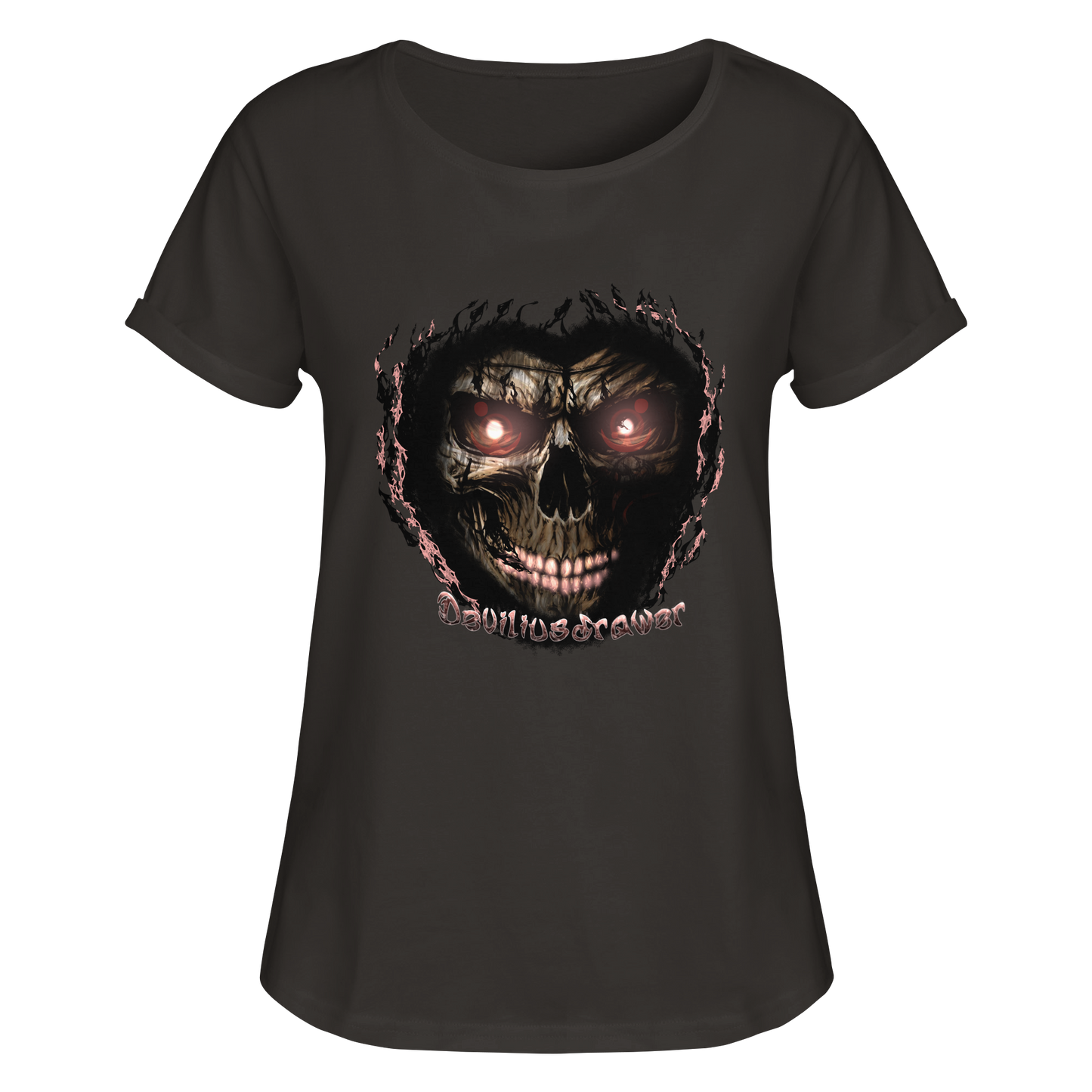 Deviliusdrawer Glow Skeleton - Womens Roll-Up T-Shirt