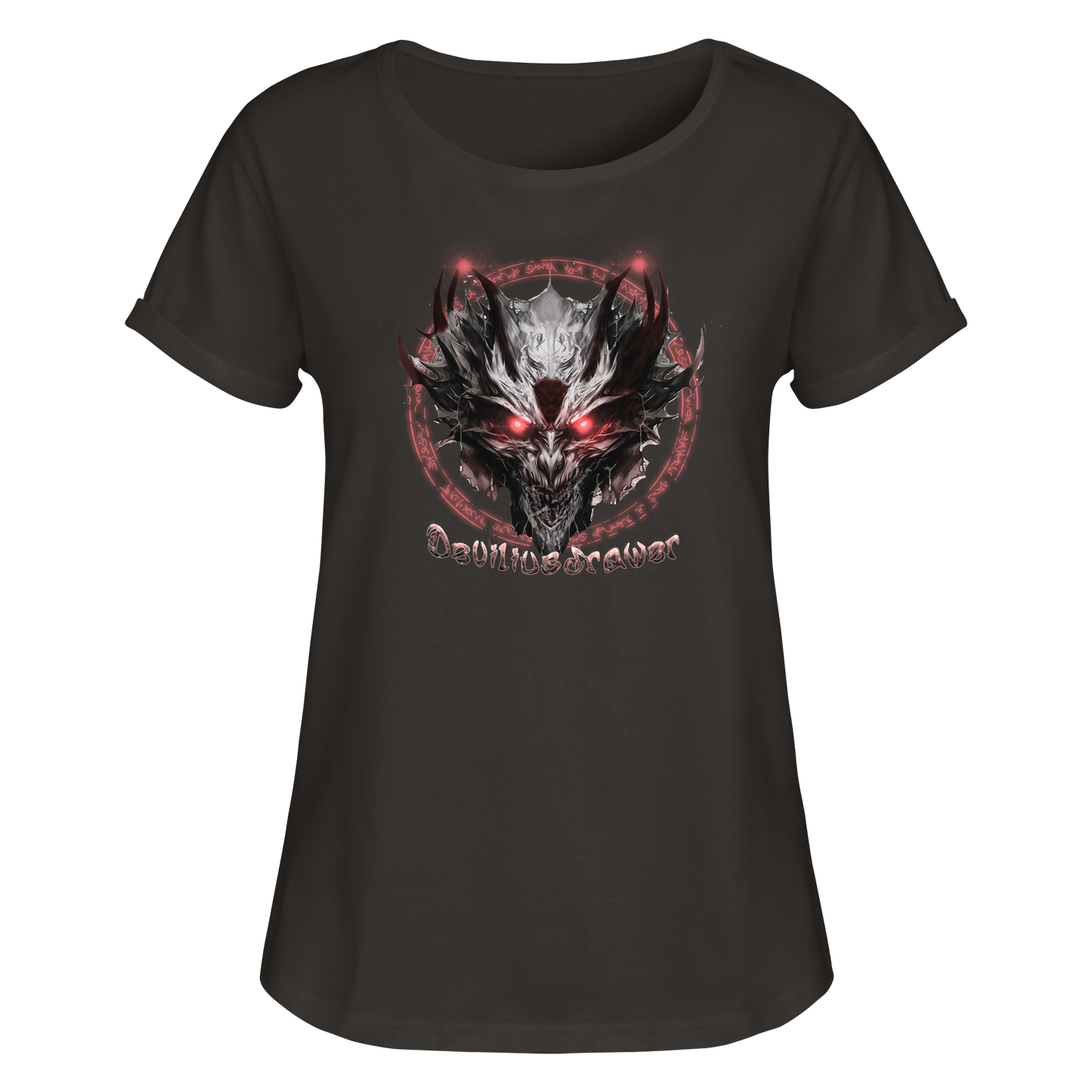 Deviliusdrawer Magic Glow Devil - Womens Roll-Up T-Shirt