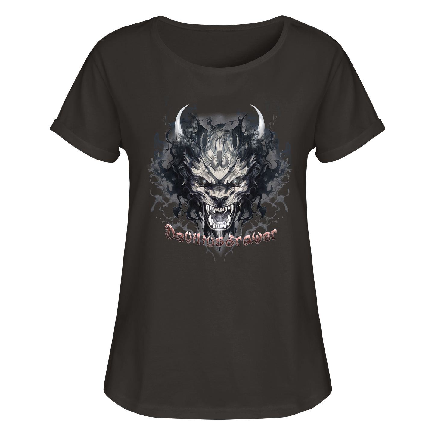 Deviliusdrawer Smoke Beast - Womens Roll-Up T-Shirt