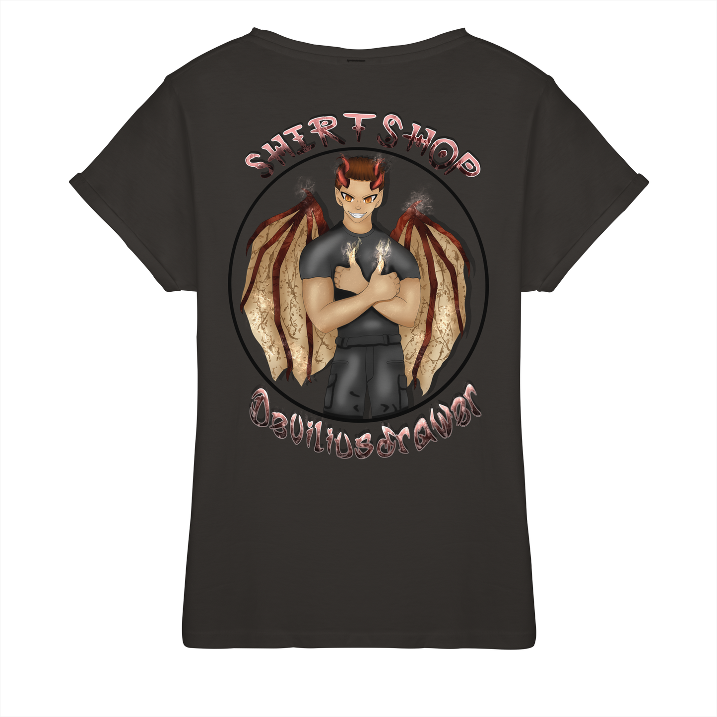 Deviliusdrawer Devilshop - Womens Roll-Up T-Shirt