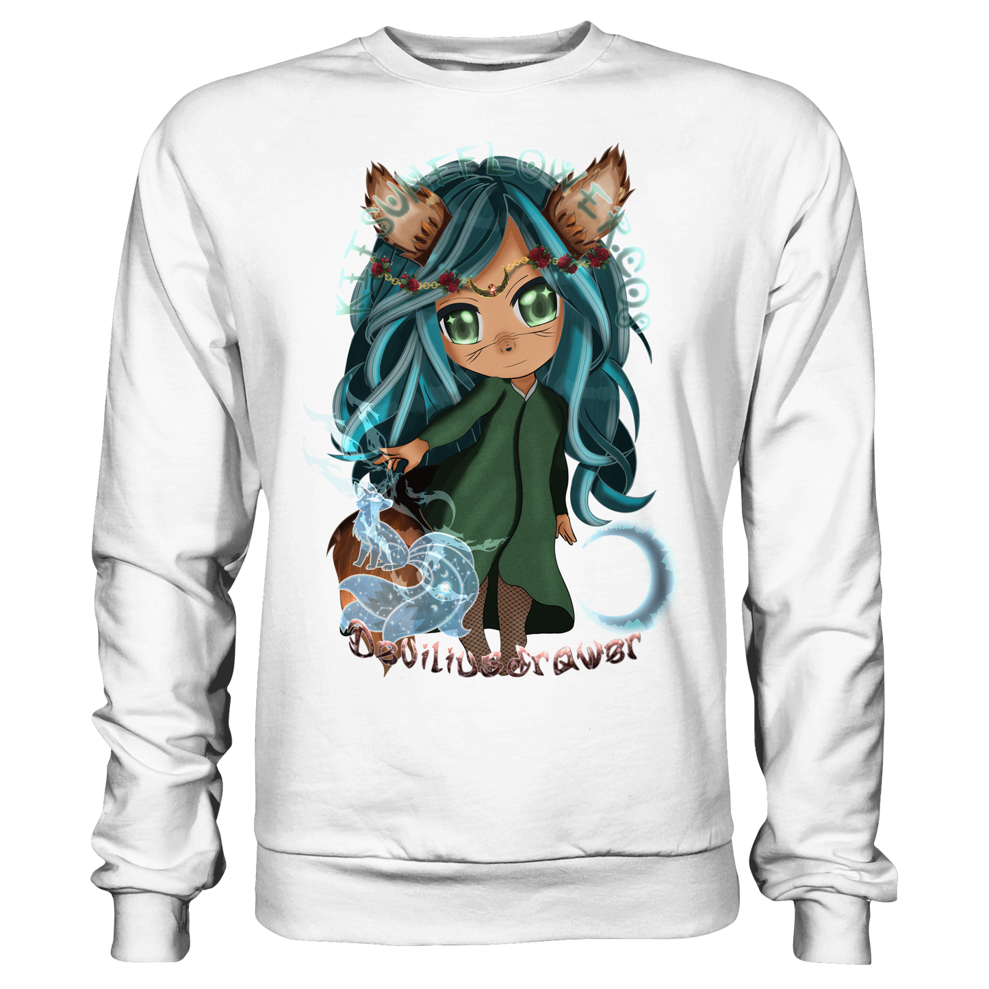Deviliusdrawer Kitsuneflower - Basic Sweatshirt