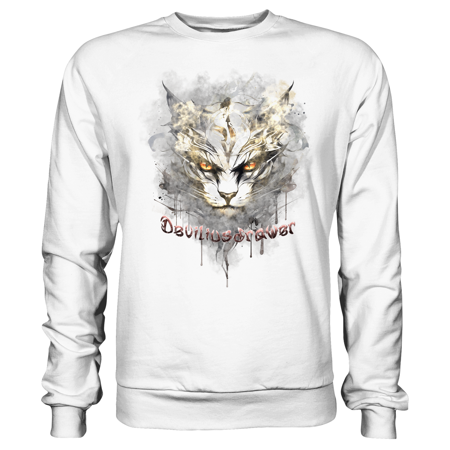 Deviliusdrawer White Catgod - Basic Sweatshirt