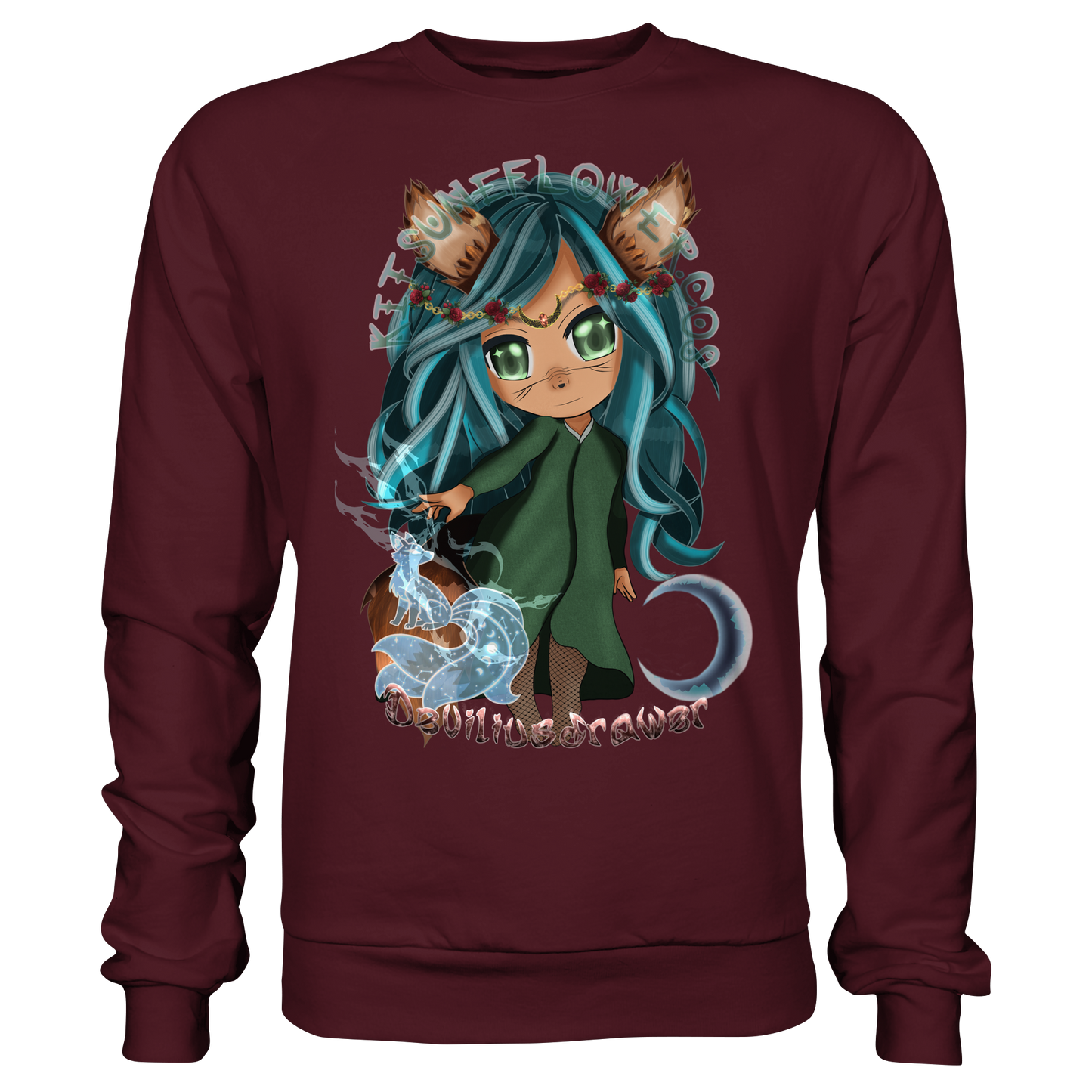 Deviliusdrawer Kitsuneflower - Basic Sweatshirt