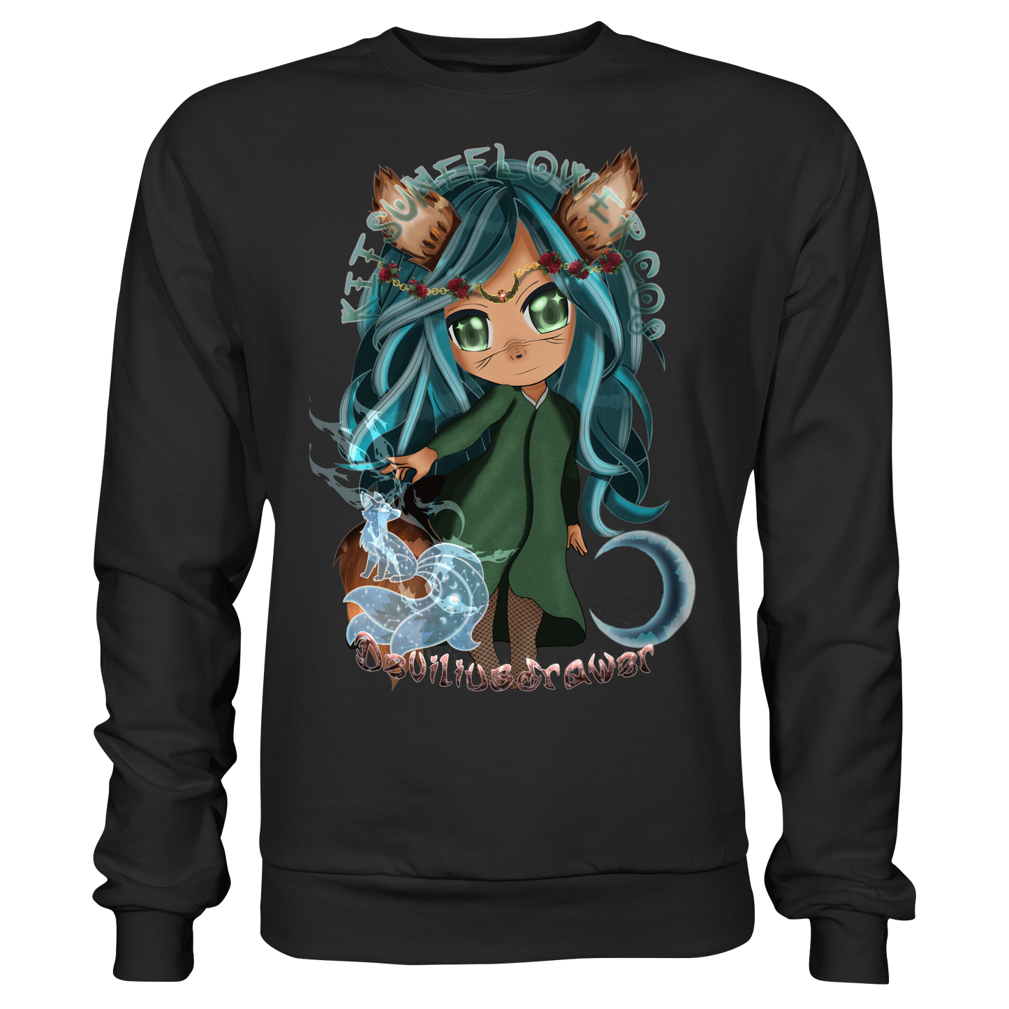 Deviliusdrawer Kitsuneflower - Basic Sweatshirt