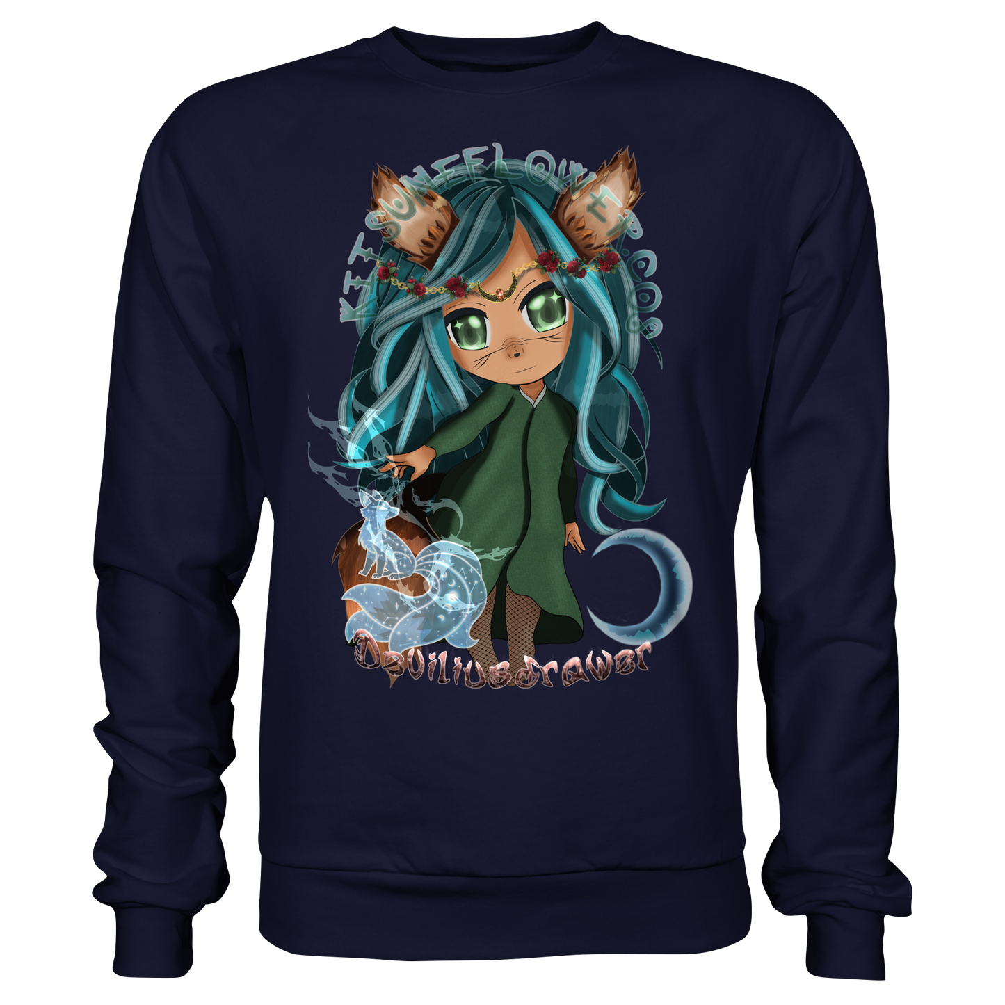 Deviliusdrawer Kitsuneflower - Basic Sweatshirt