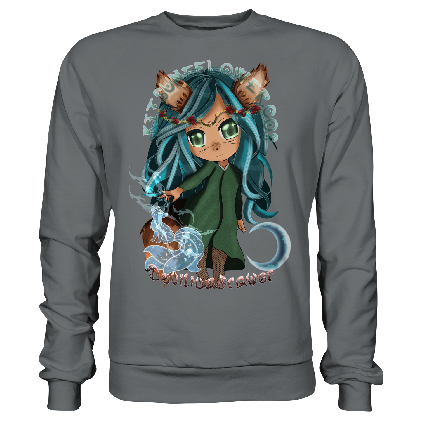 Deviliusdrawer Kitsuneflower - Basic Sweatshirt