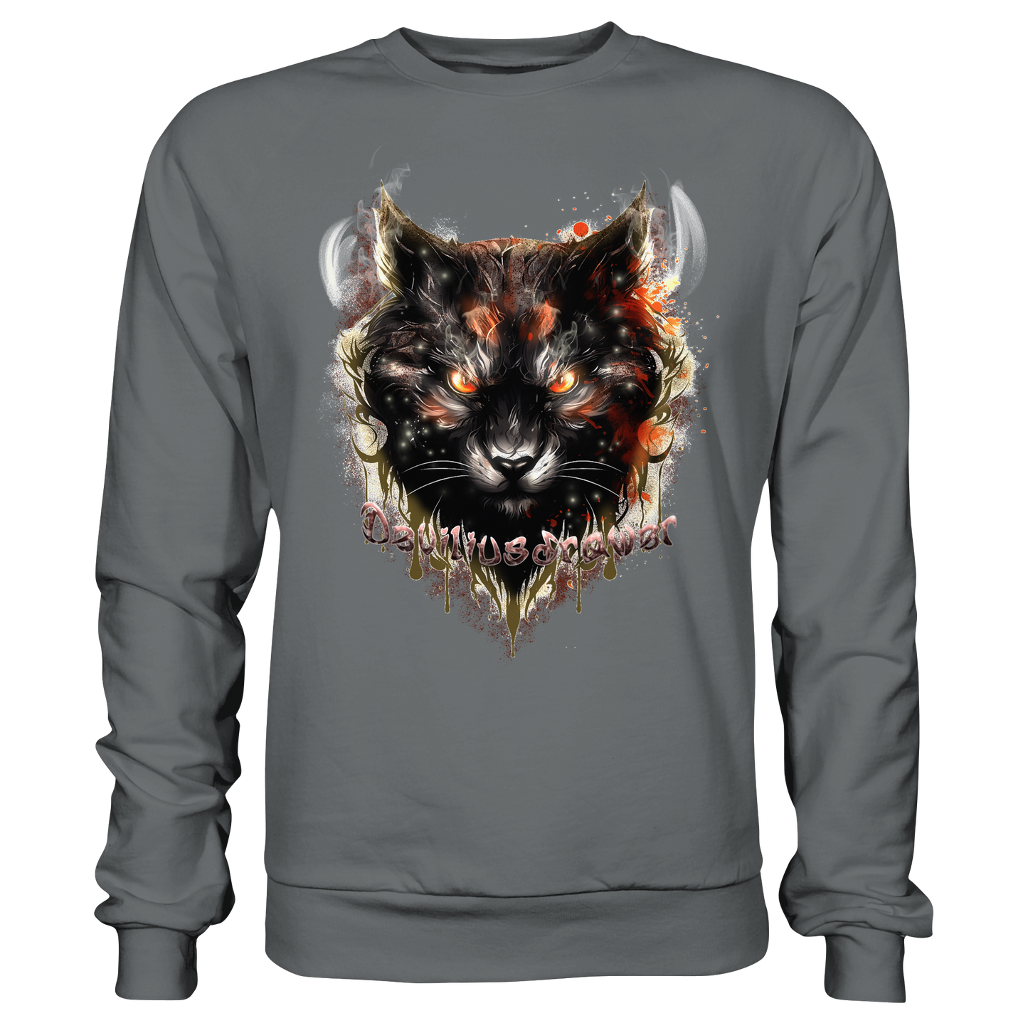 Deviliusdrawer Red Devil Cat - Basic Sweatshirt