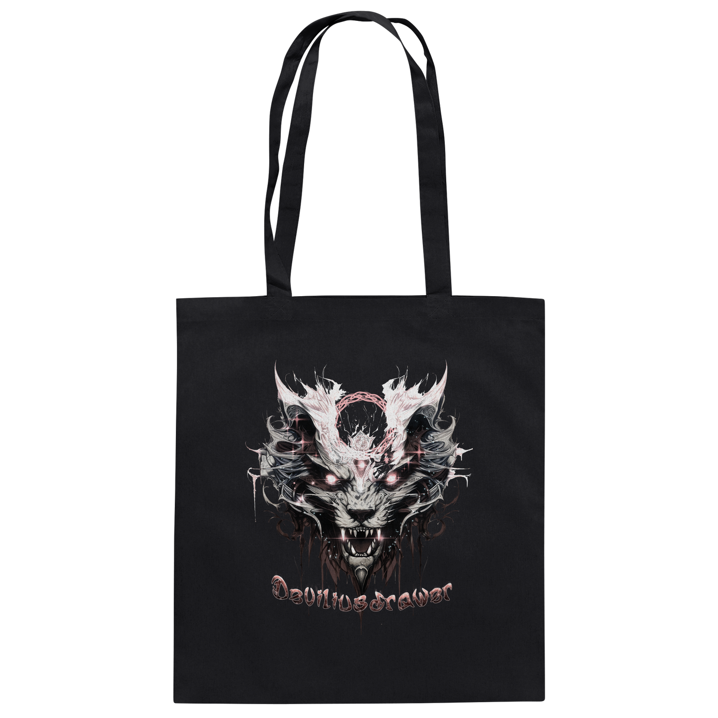 Deviliusdrawer Demonic Glow Cat - Baumwolltasche