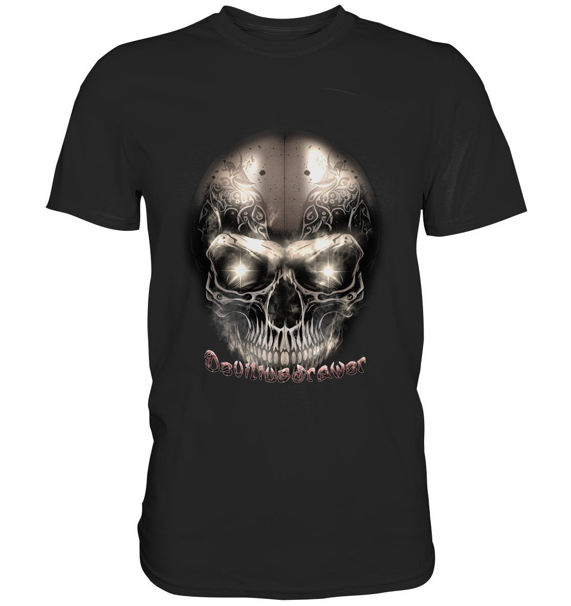 Couple Wear Fire Skeleton Iron - Classic and Ladys Premium T-Shirt