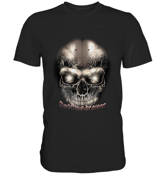 Couple Wear Fire Skeleton Iron - Classic and Ladys Premium T-Shirt