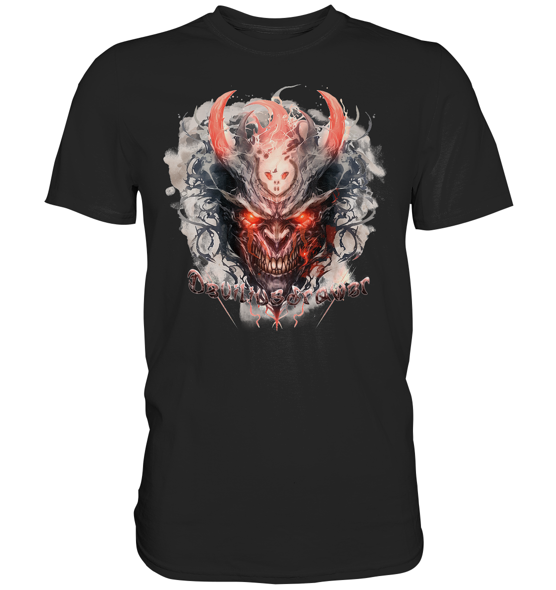 Couple Wear Red Horn Devil - Classic and Ladys Premium T-Shirt