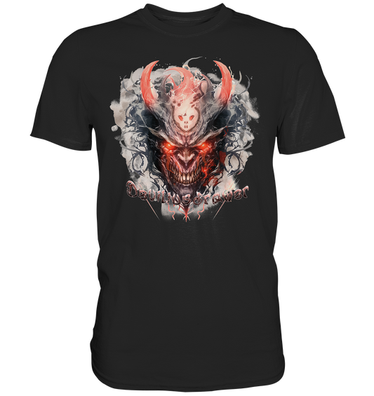 Couple Wear Red Horn Devil - Classic and Ladys Premium T-Shirt