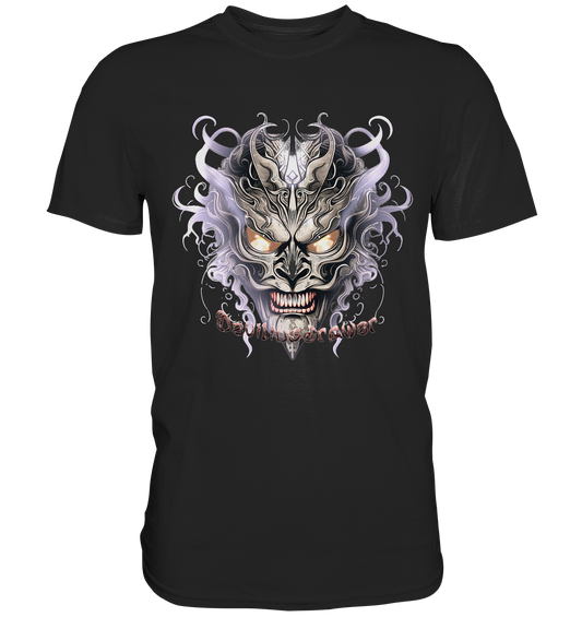 Couple Wear Demon Mask Violet - Classic and Ladys Premium T-Shirt