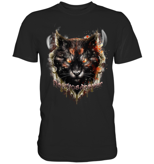 Couple Wear Red Devil Cat - Classic and Ladys Premium T-Shirt