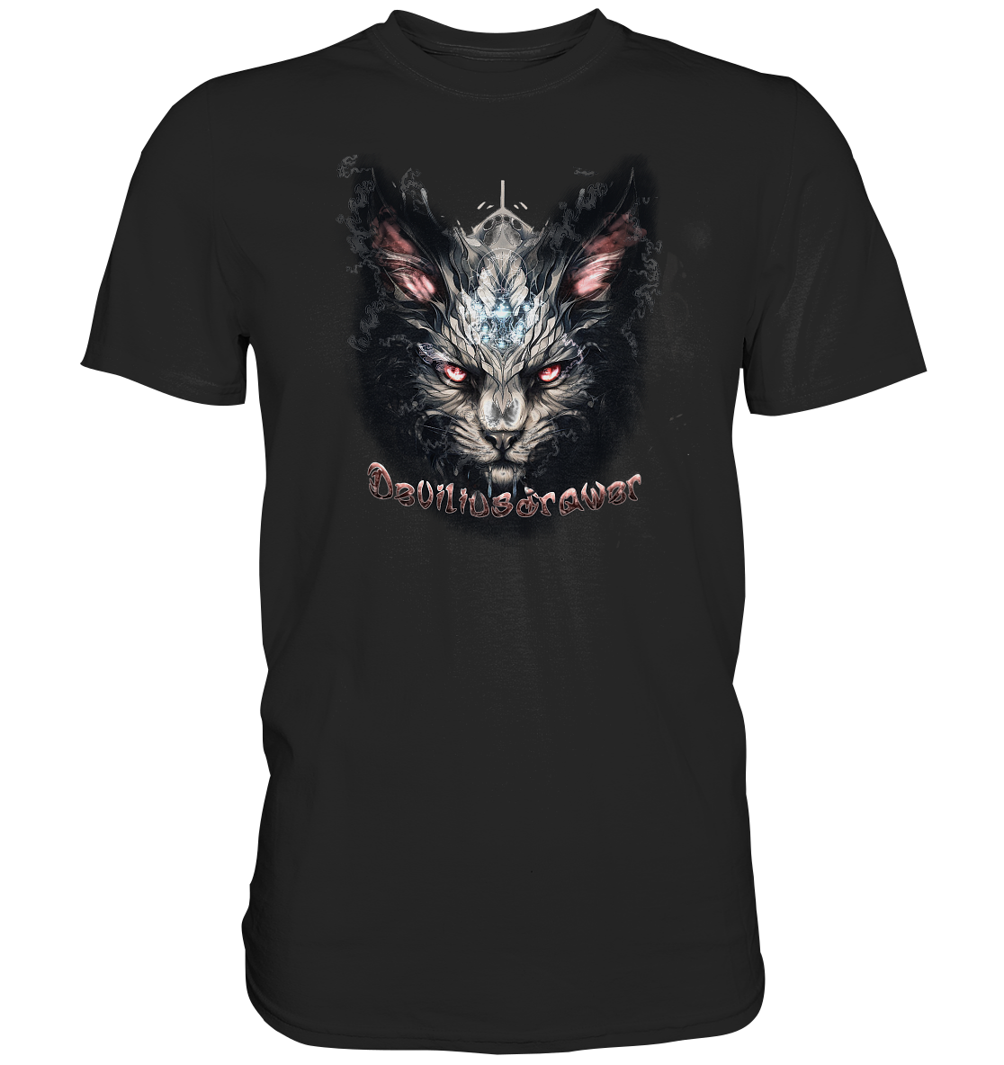 Couple Wear Myshtical Redeyed Cat - Classic and Ladys Premium T-Shirt
